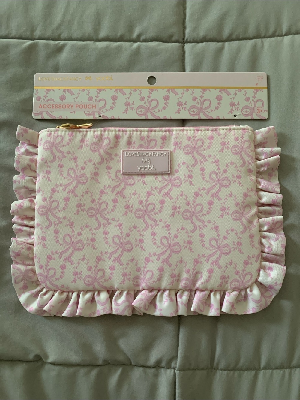 NWT LoveShackFancy x Target pink bow accessory pouch